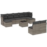  10-dijelni set vrtnih sofa od poliratana s jastucima sivi Siva 55 x 55 x 37 cm | Shoptok.si