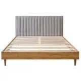 Svijetlo sivi/u prirodnoj boji bračni krevet s podnicom 180x200 cm Oceane –