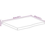 vidaXL Mizna plošča 50x40x2,5 cm naraven rob trden mangov les | Shoptok.si