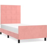 Maison Chic Posteljni okvir - Enojna postelja - Postelja za odrasle z vzglavjem roza 80x200 cm žamet-J9631, (21774916) | Shoptok.si