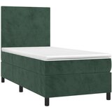 Box spring krevet s madracem tamnozeleni 90x200 cm baršunasti | shoptok.hr