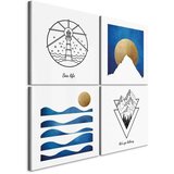  Slika - Sea or Mountains (4 Parts) 80x80 Na talijanskom platnu | shoptok.hr
