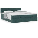  Otomanski posteljni okvir z vzmetnicami zelen 160x200 cm žamet, (21653426) | Shoptok.si