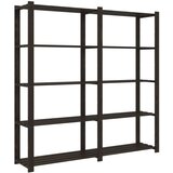  Stalak za pohranu 5 razina crni 170x38x170 cm masivna borovina | shoptok.hr