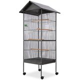  Kavez za ptice s čeličnim krovom crni 66x66x155 cm Cijene