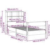 vidaXL Knjižna postelja brez vzmetnice vošč. rjava 100x200 cm borovina | Shoptok.si