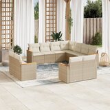 Maison Chic Seti vrtnega pohištva - Vrtna garnitura - Vrtni pohištvo set 11-delna z blazinami bež poli ratan, (21819079) | Shoptok.si
