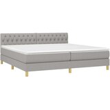  Box spring s madracem LED svjetlosivi 200x200 cm tkanina | shoptok.hr