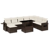  9-dijelni set vrtnih sofa s jastucima poliratan smeđi | shoptok.hr