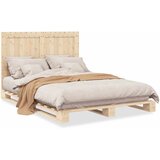 Maison Chic Posteljni okvir - Dvoposteljna postelja - Zakonska postelja z vzglavjem 140x200 cm trdna borovina-J15587, (21772996) | Shoptok.si