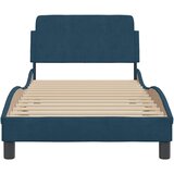  Okvir kreveta s uzglavljem Dover plavi 90 x 200 cm baršunasti | shoptok.hr