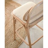 Kave Home Barska stolica od punog hrasta u prirodnoj boji (visine sjedala 65 cm) Doriane – | shoptok.hr