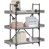 vidaXL Knjižna omara 3-nadstropna siva sonoma 100x33x108,5 cm in. les Cene