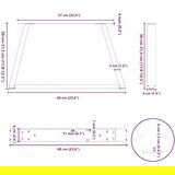  Noge za blagovaonski stol V-oblik 2 kom antracit 60x(30-31 3)cm | shoptok.hr