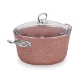 Ružičasti aluminijski lonac s poklopcem Classic, ø 22 cm