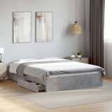  Posteljni okvir s predali betonsko siv 135x190cm inženirski les | Shoptok.si