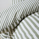 Catherine Lansfield Zelena podaljšana flanelna posteljnina za zakonsko posteljo 230x220 cm Stripe – | Shoptok.si