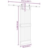 vidaXL Drsna vrata s kompletom vodil 70x210 cm trdna borovina | Shoptok.si
