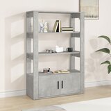 vidaXL Komoda betonsko siva 80x30x119,5 cm inženirski les | Shoptok.si