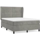 The Living Store Box spring postelja z vzmetnico svetlo siva 140x200 cm žamet - Box Spring Postelja, (21491404) | Shoptok.si