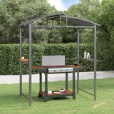 vidaXL Paviljon za žar s policami antracit 210x114x230 cm jeklo cene