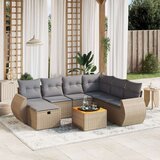  8-dijelni set vrtnih sofa s jastucima bež od poliratana | shoptok.hr