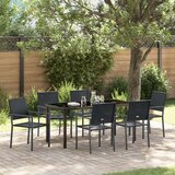  Set od 4 Crna PE ratan čelik obložen prahom 54x62 5x89 cm | shoptok.hr