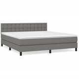 vidaXL Box spring postelja z vzmetnico temno siva 180x200 cm blago, (20902234) Cene