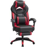 Songmics Direktorski pisarniški stol, ergonomski, črn, rdeč OBG77BR, (21612138) | Shoptok.si