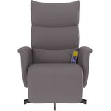  Masažni naslonjač od umjetne kože s osloncem za noge sivi | shoptok.hr