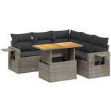 Maison Chic Seti vrtnega pohištva - Vrtna garnitura - Vrtni pohištvo set 6-delna z blazinami siv poli ratan, (21807806) | Shoptok.si