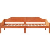 vidaXL Posteljni okvir brez vzmetnice voščeno rjav 90x200 cm borovina | Shoptok.si