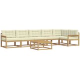  Set vanjskih sofa 7 pcs Bijela i krem 79 x 79 x 37 cm Poliester | Eponuda.com