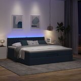 vidaXL Otomanski krevet s madracem i LED plavi 180x200cm od tkanine Cijene