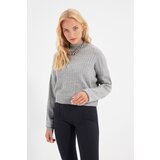 Trendyol Gray Stand Up Collar Knitwear Sweater Cene