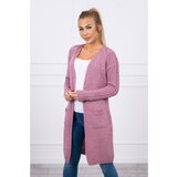 Kesi Sweater with pockets dark pink Cene