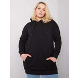Fashion Hunters Black cotton plus size hoodie Cene