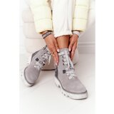 Kesi Suede Openwork Boots Maciejka Grey 05033-03 | Shoptok.si