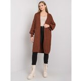 Fashion Hunters RUE PARIS Women's brown cape with wool Cene