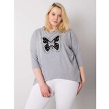 Fashion Hunters Gray cotton blouse with an application Cene