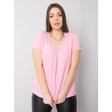 Fashion Hunters Light pink cotton plus size blouse Cene