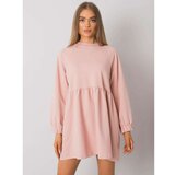 Fashion Hunters Basic dusty pink dress with long sleeves Cene