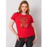 Fashion Hunters Plus size red blouse with drawstrings Cene