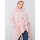 Fashion Hunters Dusty pink plus size sweatshirt with a print Cene