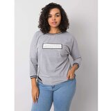 Fashion Hunters Siva melange ženska bluza s aplikacijom Cene