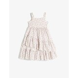 Koton Strapless Ruffle Detailed Dress with Flowers, Textured Pleated Cene'.'