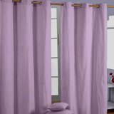 HOMESCAPES Cotton Plain Mauve Ready Made Eyelet Curtain Par, 117x137 cm, (20749529) | Shoptok.si