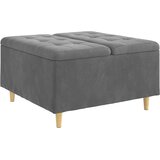  Otoman za pohranu s jastukom Tamno siva 80 x 80 x 45 cm Baršun | shoptok.hr