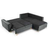 Cosmopolitan Design Tamno siva baršunasti sklopiva/s prostorom za odlaganje kutna garnitura (s desnim kutom/u obliku slova L) Kyoto – | shoptok.hr