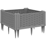  Vrtna sadilica s klinovima svjetlosiva 42,5 x 42,5 x 28,5 cm PP | Eponuda.com